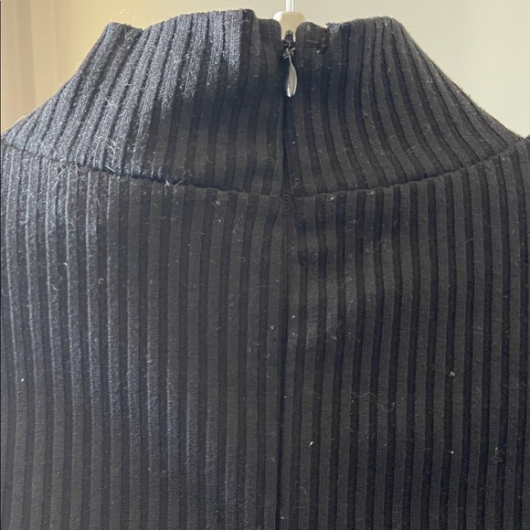 Princess Polly Black Ribbed Mock Neck Long Sleeve Dress - Size 2 - Picture 4 of 5